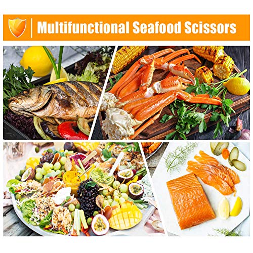 TORINALITAL Kitchen Seafood Scissor for Crab Legs, 4 Pack Crab Leg Lobster Shell Cracker, Lobster Shrimp Crayfish Crawfish Scissors Fish Scissors, Seafood Crab Legs Crackers and Tools - Image 5