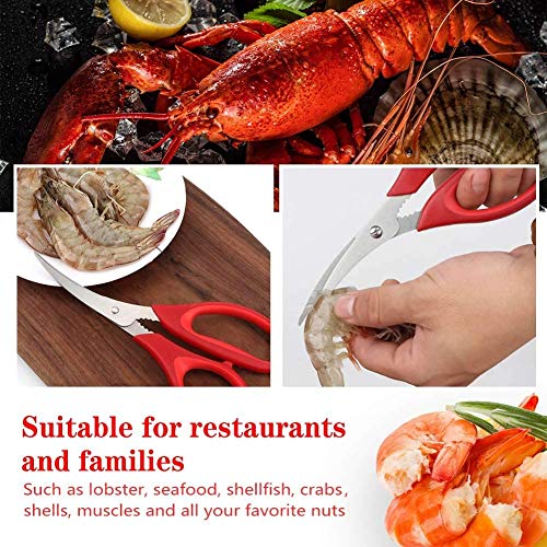 TORINALITAL Kitchen Seafood Scissor for Crab Legs, 4 Pack Crab Leg Lobster Shell Cracker, Lobster Shrimp Crayfish Crawfish Scissors Fish Scissors, Seafood Crab Legs Crackers and Tools - Image 2