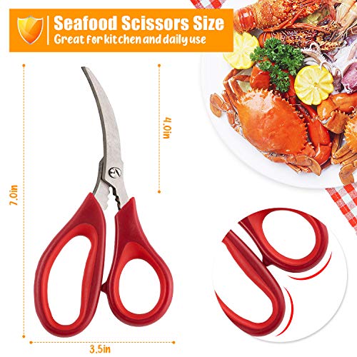 TORINALITAL Kitchen Seafood Scissor for Crab Legs, 4 Pack Crab Leg Lobster Shell Cracker, Lobster Shrimp Crayfish Crawfish Scissors Fish Scissors, Seafood Crab Legs Crackers and Tools - Image 4