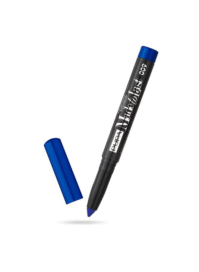 PUPA ظلال عيون مائية تدوم طويلاً من ميلانو - قلم ظل كريمي ملون - مقاوم للتلطخ، تركيبة سهلة الدمج - درجات ساتان، لؤلؤي، ومعدني - 009 أتلانتيك بلو - 0.049 أونصة - Image 1