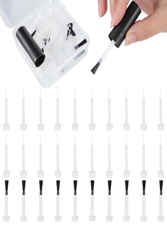 SILPECWEE فرشاة استبدال قابلة للتصرف SILPECWEE 30 قطعة، فرشاة استبدال طلاء أظافر صغيرة، فرشاة فن الأظافر بفرش ناعمة دقيقة لاستبدال سائل مسحوق الغمس - Image 1