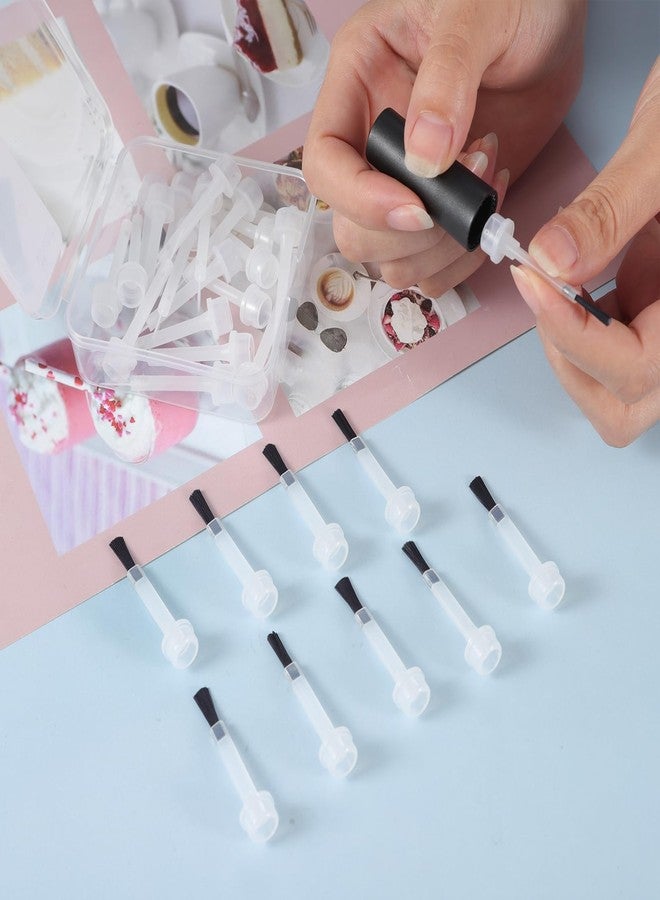 SILPECWEE فرشاة استبدال قابلة للتصرف SILPECWEE 30 قطعة، فرشاة استبدال طلاء أظافر صغيرة، فرشاة فن الأظافر بفرش ناعمة دقيقة لاستبدال سائل مسحوق الغمس - Image 4