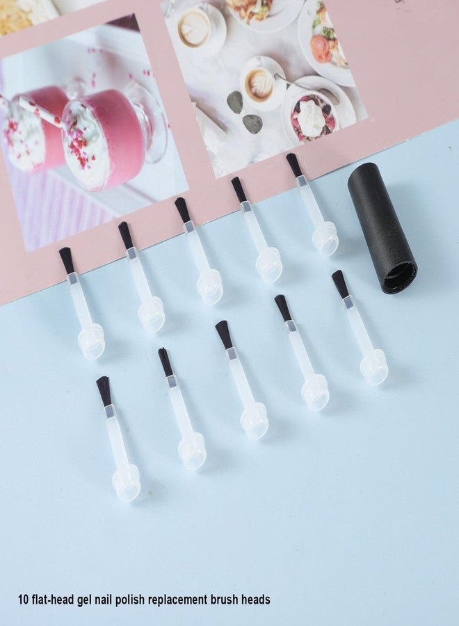 SILPECWEE فرشاة استبدال قابلة للتصرف SILPECWEE 30 قطعة، فرشاة استبدال طلاء أظافر صغيرة، فرشاة فن الأظافر بفرش ناعمة دقيقة لاستبدال سائل مسحوق الغمس - Image 5