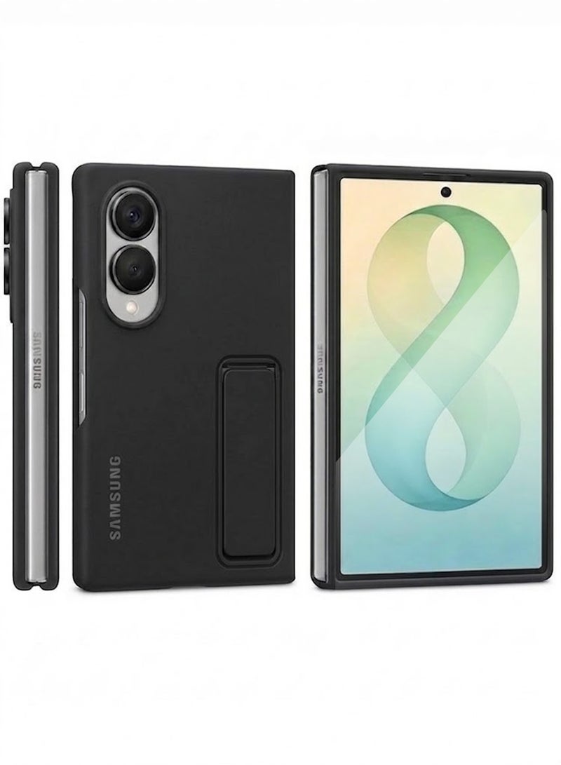 MARGOUN Protective Standing Case for Samsung Galaxy Z Fold 8 with Built-in Kickstand , Hard Silicone Durable Armor Cover black - Image 2
