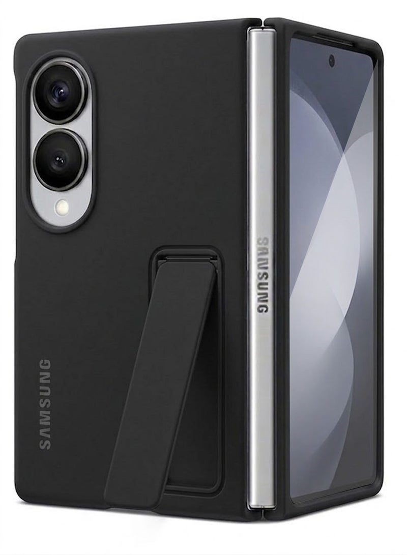 MARGOUN Protective Standing Case for Samsung Galaxy Z Fold 8 with Built-in Kickstand , Hard Silicone Durable Armor Cover black - Image 3