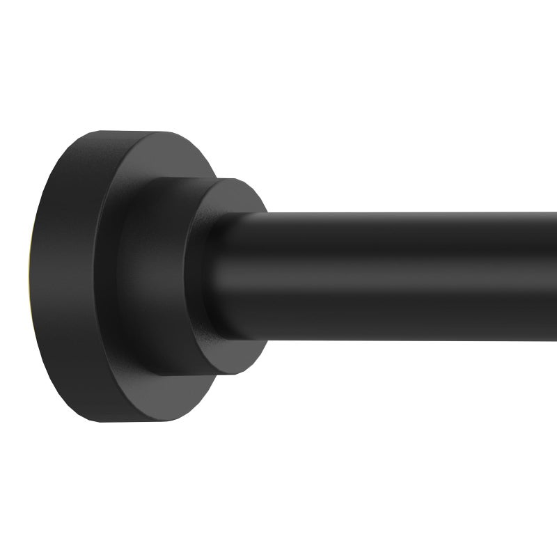 Thestoa Shower Curtain Rod Adjustable 43-66 inch, 1"Diameter Spring Tension Curtain Rod No Drill, Anti-Rust Non-Slip Shower Rod, Black Shower Curtain Rod for Bathroom Tension - Image 1