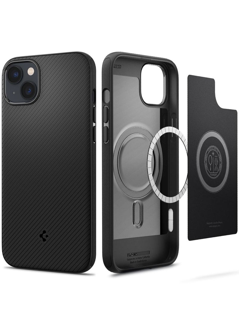 Spigen Mag Armor iPhone 14 Case Cover with Magsafe - Matte Black - Image 1