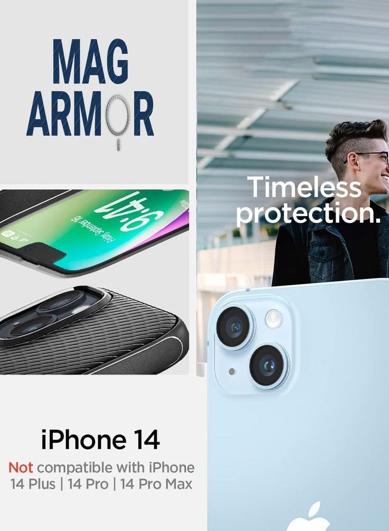 Spigen Mag Armor iPhone 14 Case Cover with Magsafe - Matte Black - Image 2
