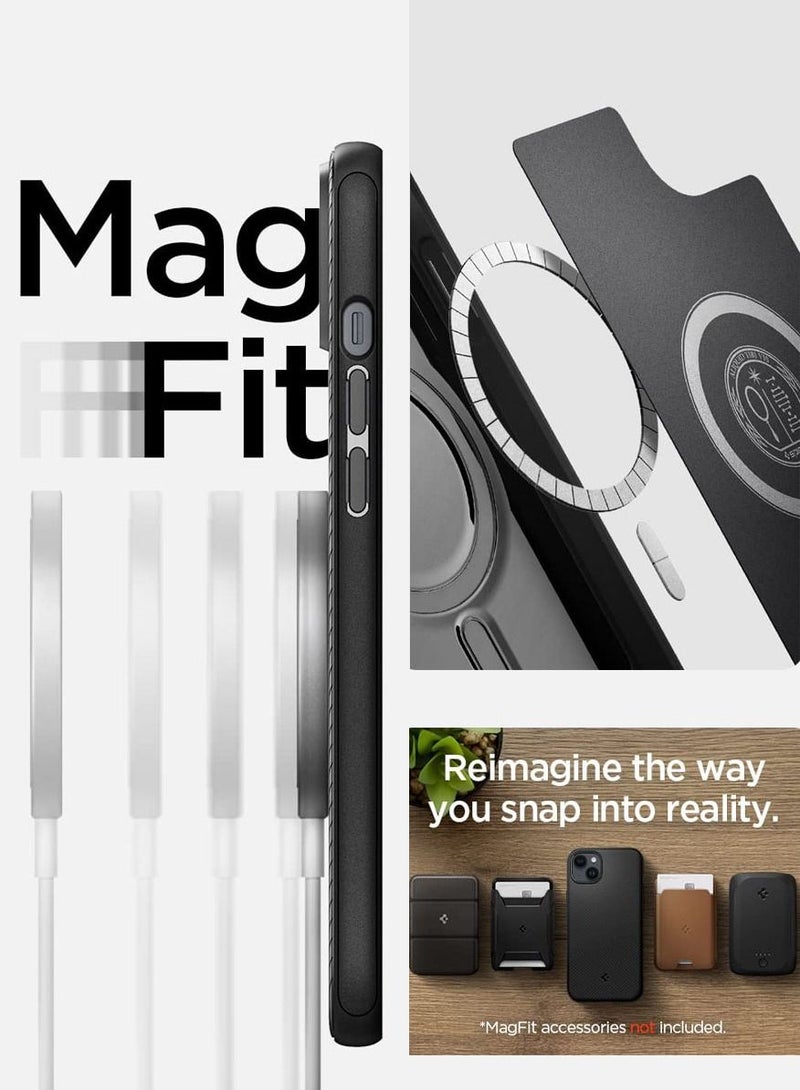 Spigen Mag Armor iPhone 14 Case Cover with Magsafe - Matte Black - Image 3