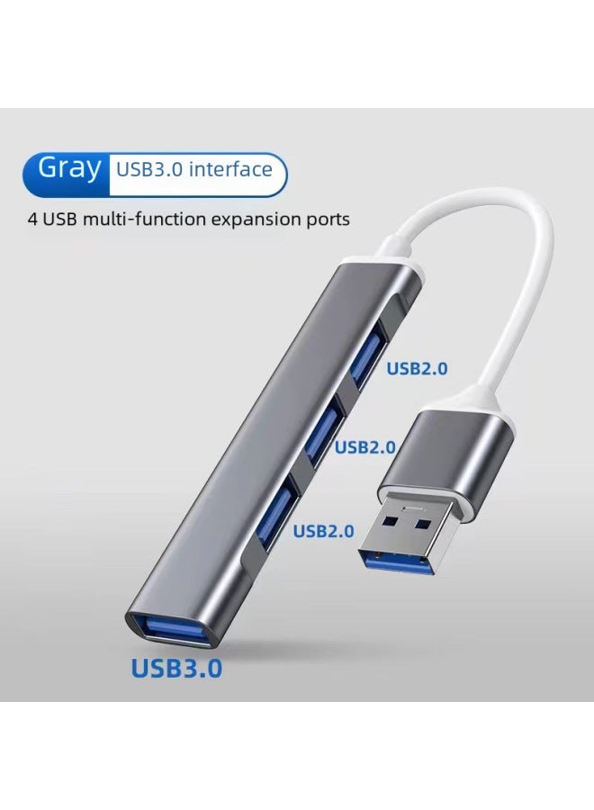 USB Extender HUB Typec Expansion Dock Multi-function One-to-four Computer Splitter Wholesale-Number Of Interfaces:2.0USB Gray Black Wire  - Image 3