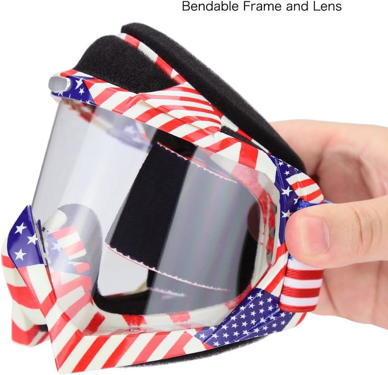 JAMIEWIN Motocross Motorcycle Goggles Clear Lens Dirt Bike Riding ATV Goggles Mx Goggle Glasses for Men Women Youth Kids (C63) - Image 5