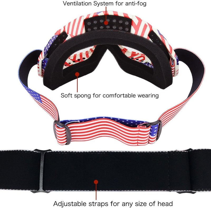 JAMIEWIN Motocross Motorcycle Goggles Clear Lens Dirt Bike Riding ATV Goggles Mx Goggle Glasses for Men Women Youth Kids (C63) - Image 4