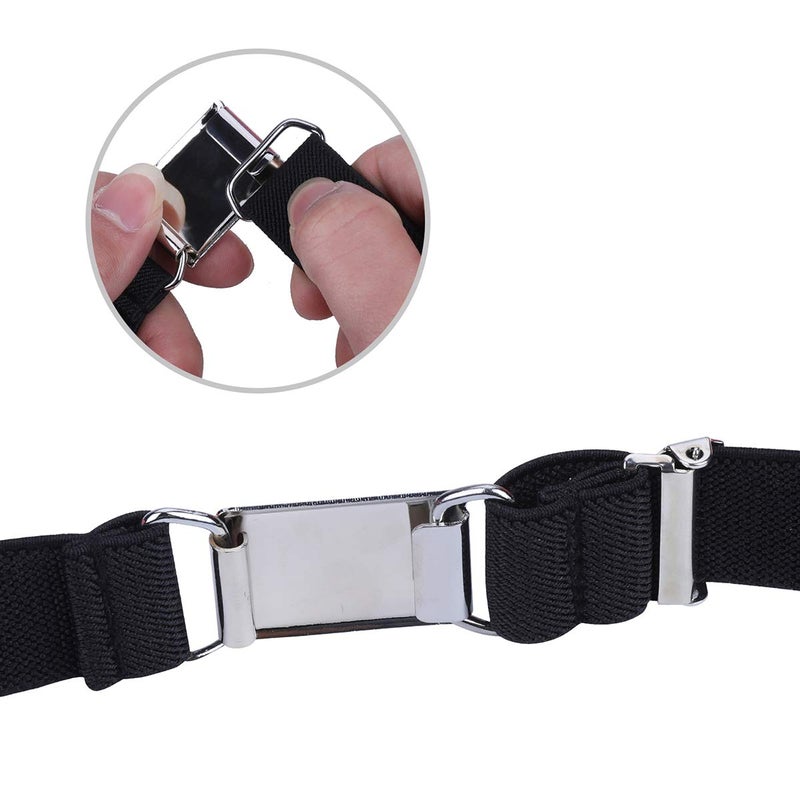WELROG Toddler Kids Adjustable Buckle Belt - Elastic Child Silver Buckle Belts for Girls Boys (Black/Navy blue) - Image 4