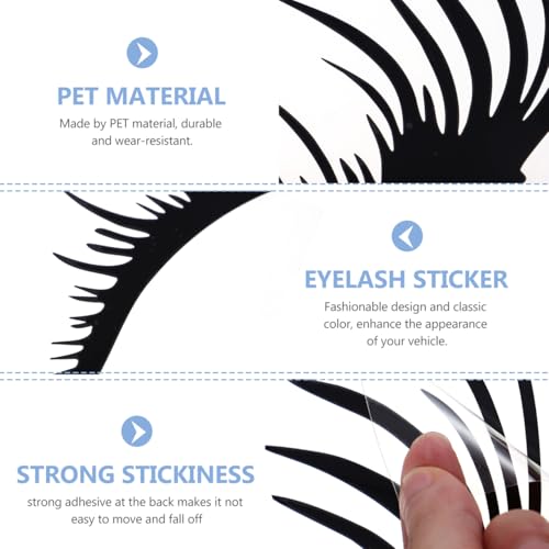 VICASKY Car Eyelashes for Headlights, Black Car Lashes Sticker Funny Car Headlight Eyelashes Vehicle Body Sticker Windshield Decal for Vehicle Exterior Decoration - Image 4