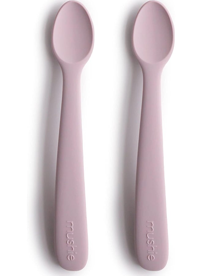 mushie ملاعق تغذية سيليكون من موشي 2-pack ليلك ناعم - Image 1