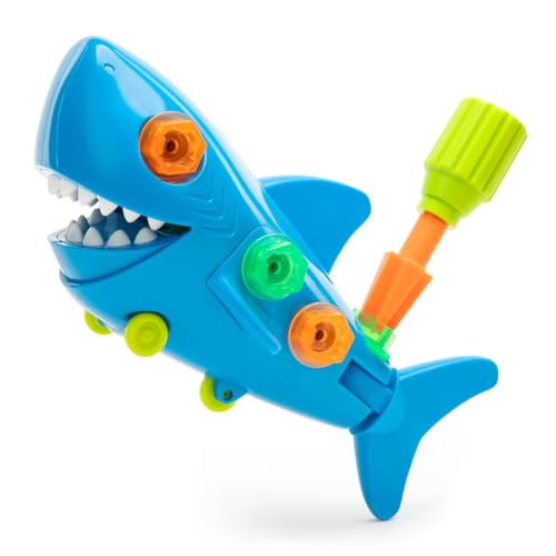 Educational Insights Design Drill Shark Take Apart Toy 13 Pieces KidFriendly Screwdriver Toddler STEM Toy Gift for Ages 3 - Image 1