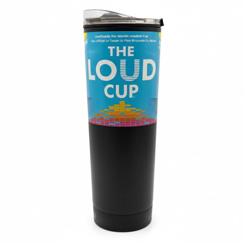 Loud Cup The LoudCup 23oz Reusable Water Bottle (Jet Black) | Sports Fan Cup, Football & Soccer Match Day Noise Maker, Travel Mug & Water Bottle - World’s Loudest Cup - Image 1