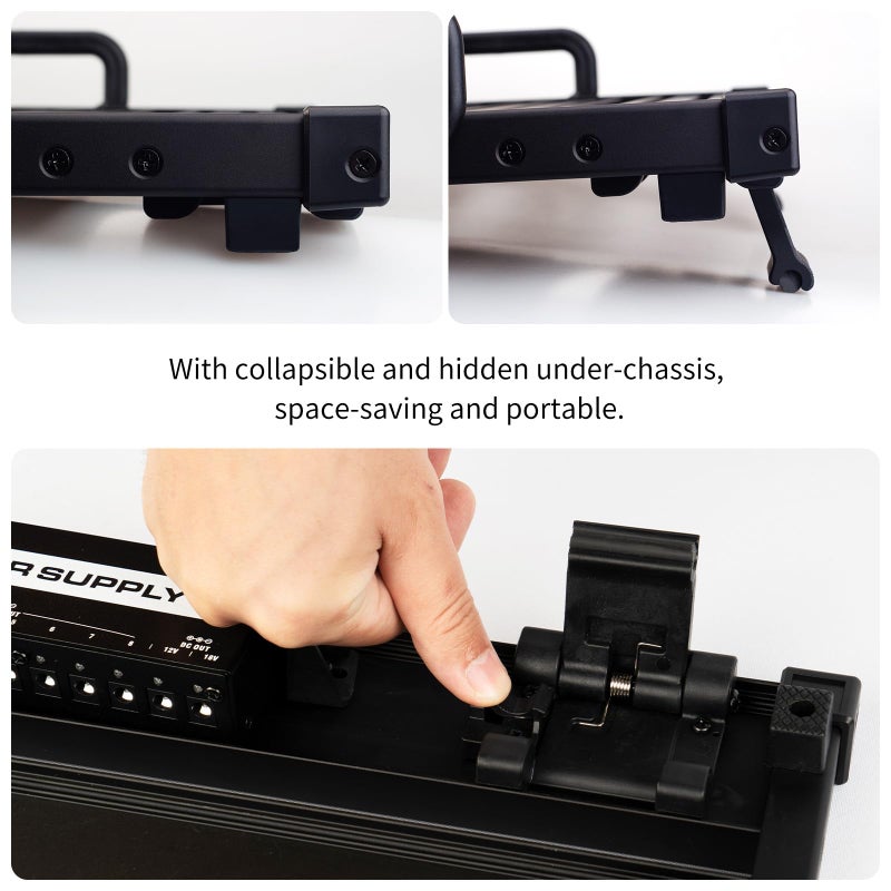 GUITTO Guitar Pedal Board - Clip-Mount Guitar Effect Pedal board Aluminum Alloy with Carry Bag No Residue GPB-01 Small - Image 2