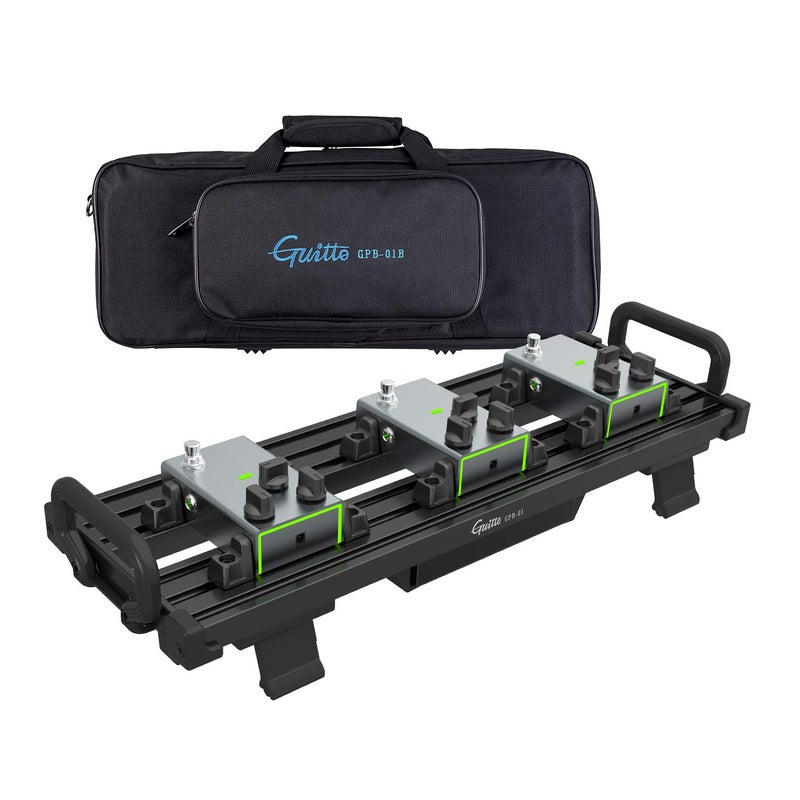 GUITTO Guitar Pedal Board - Clip-Mount Guitar Effect Pedal board Aluminum Alloy with Carry Bag No Residue GPB-01 Small - Image 1