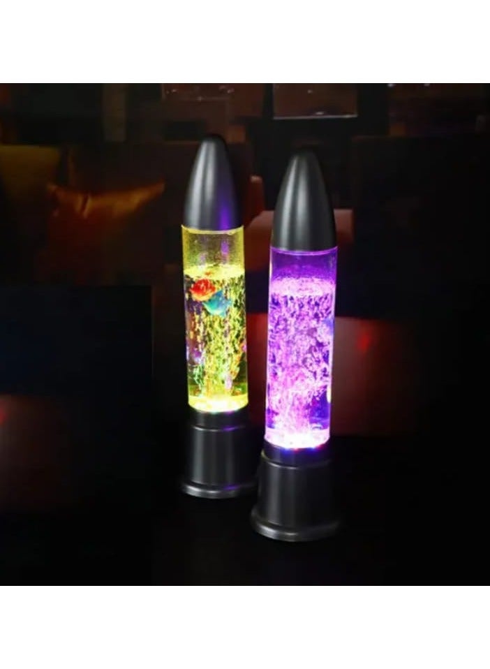 مصباح حوض أسماك LED بارتفاع 50 سم على شكل سمكة فقاعات مائية - Image 2
