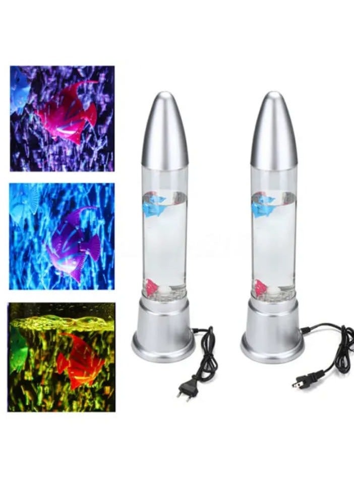 مصباح حوض أسماك LED بارتفاع 50 سم على شكل سمكة فقاعات مائية - Image 4