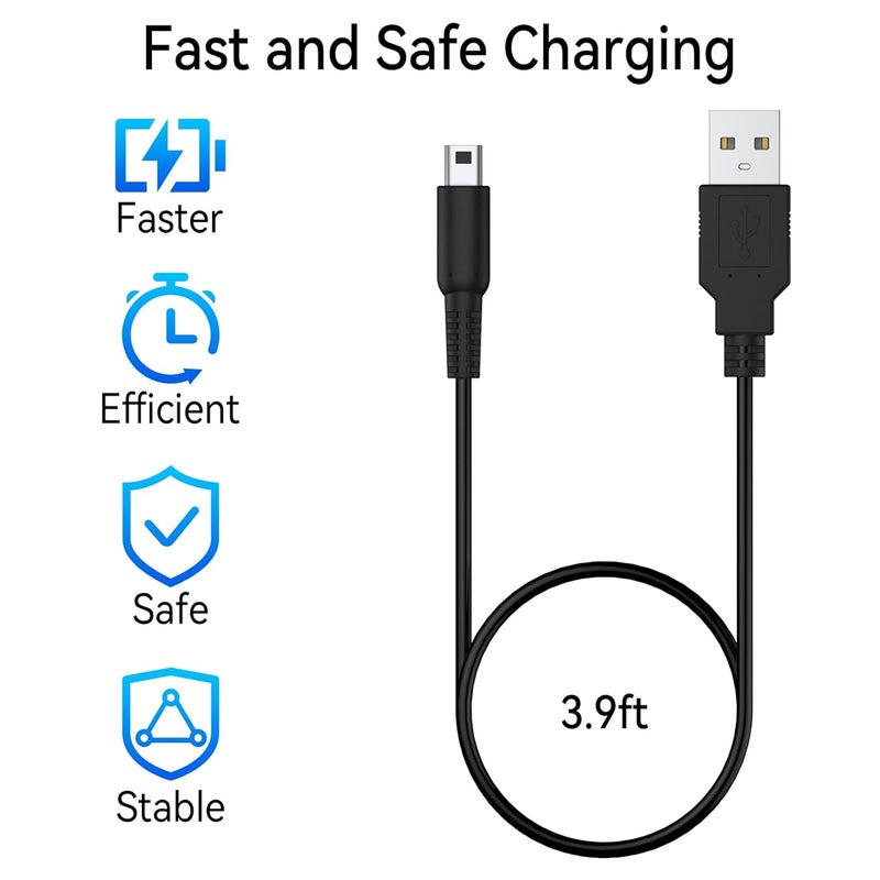 Demark Charger for Nintendo 3DS, 1.2M Charging Cable for Nintendo 3DS, DS/DSi, 3DS XL, 2DS, New 3DS, New 3DS XL (Black) - Image 3