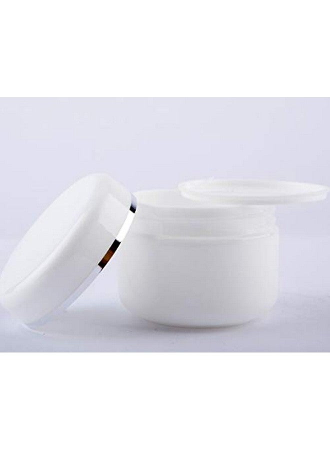 شينج زي شينغزي 6 قطع بيضاء 8 أونصة (250 مل) برطمانات مستحضرات تجميل مع بطانات وأغطية قبة زجاجات فارغة قابلة لإعادة التعبئة لكريم الوجه وبلسم الشفاه وغسول الجسم وحاويات تخزين بلاستيكية للاستخدام المنزلي - Image 3