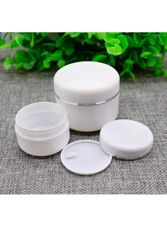 شينج زي شينغزي 6 قطع بيضاء 8 أونصة (250 مل) برطمانات مستحضرات تجميل مع بطانات وأغطية قبة زجاجات فارغة قابلة لإعادة التعبئة لكريم الوجه وبلسم الشفاه وغسول الجسم وحاويات تخزين بلاستيكية للاستخدام المنزلي - Image 5