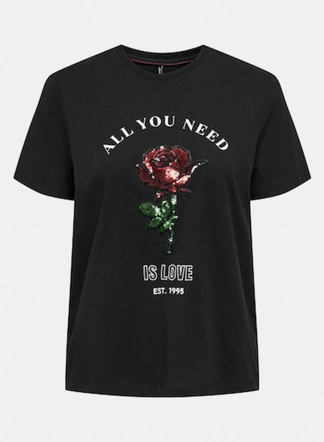 ONLY ONLY Womens Kita Life Shortsleeve Rose Top  - Image 1