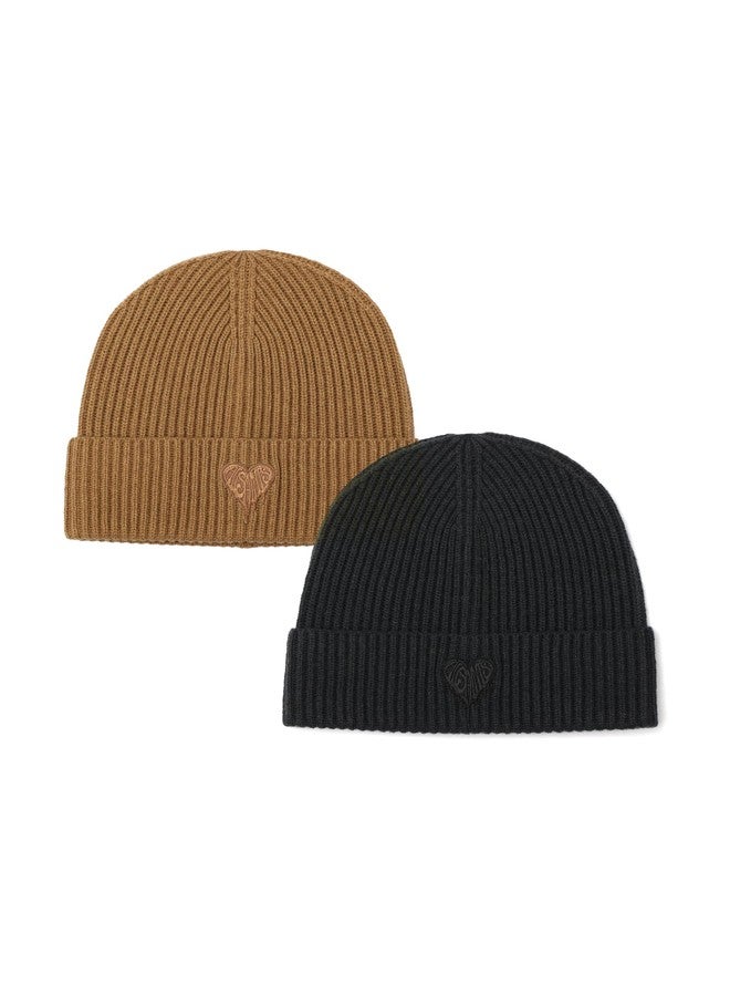 Allsaints Women's Heart Logo Beanie, 100% Wool Blend, Warm & Cozy Winter Knit Hat for Cold Weather - Image 5