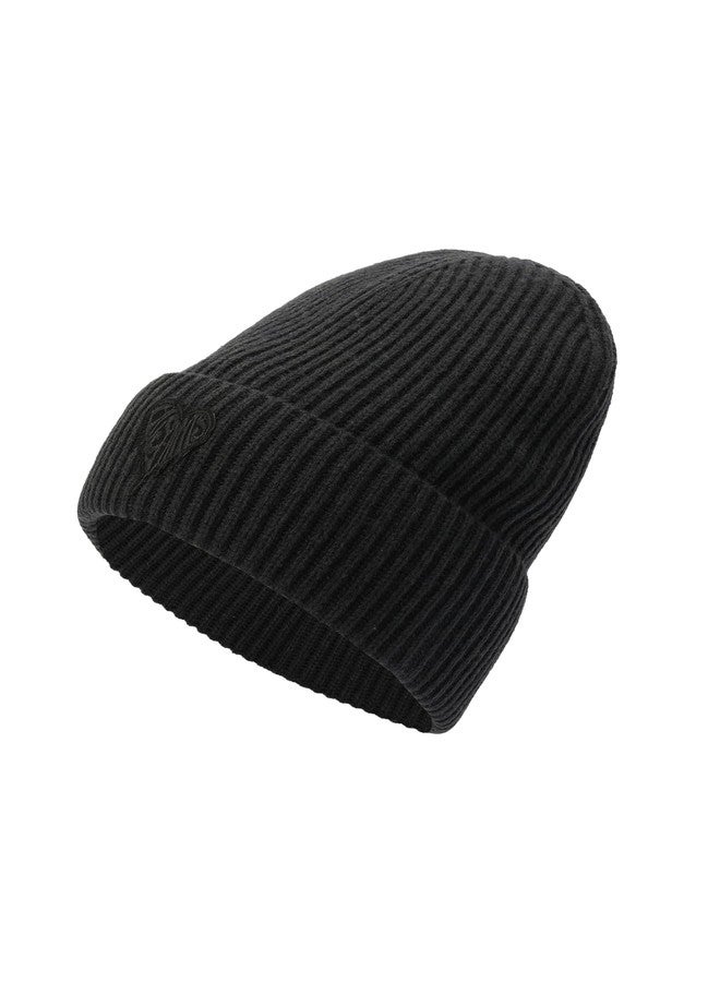 Allsaints Women's Heart Logo Beanie, 100% Wool Blend, Warm & Cozy Winter Knit Hat for Cold Weather - Image 1