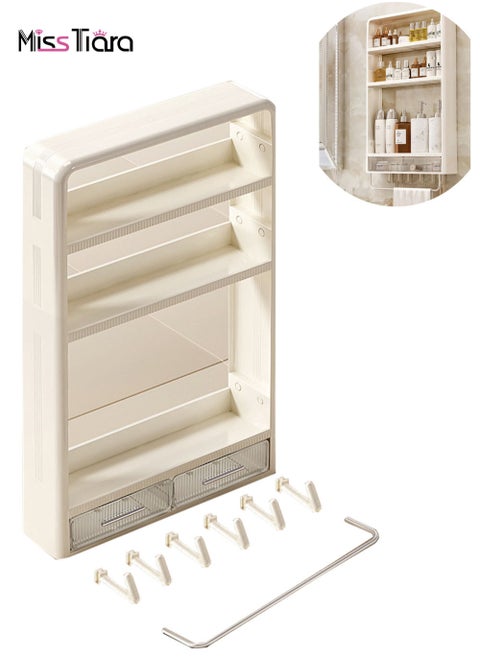 3 Tiers Bathroom Wall Mounted Rack Bathroom Storage Rack Free Punch Bathroom Storage Rack Wall Mounted Rack Shampoo Cosmetic Kitchen Home Bathroom Storage Toilet Bathroom Accessories