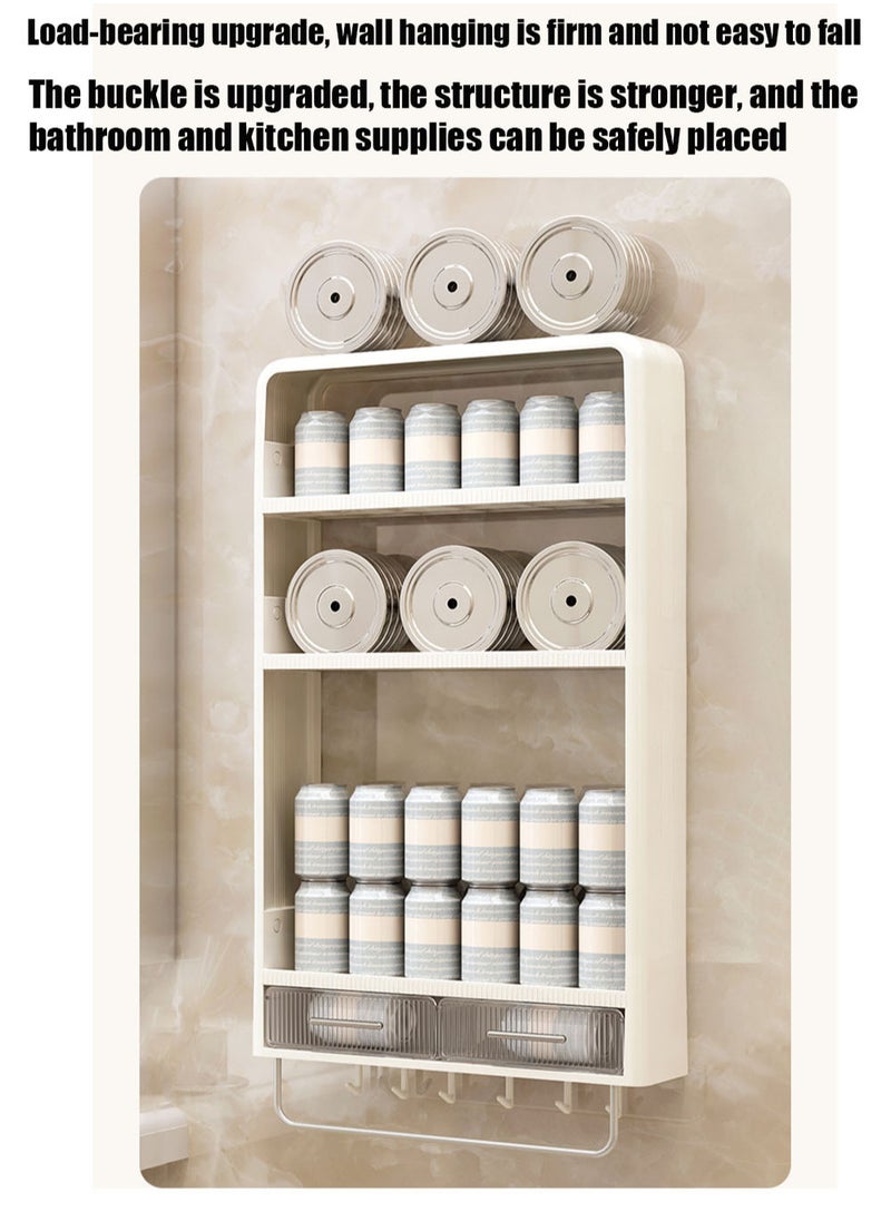 3 Tiers Bathroom Wall Mounted Rack Bathroom Storage Rack Free Punch Bathroom Storage Rack Wall Mounted Rack Shampoo Cosmetic Kitchen Home Bathroom Storage Toilet Bathroom Accessories