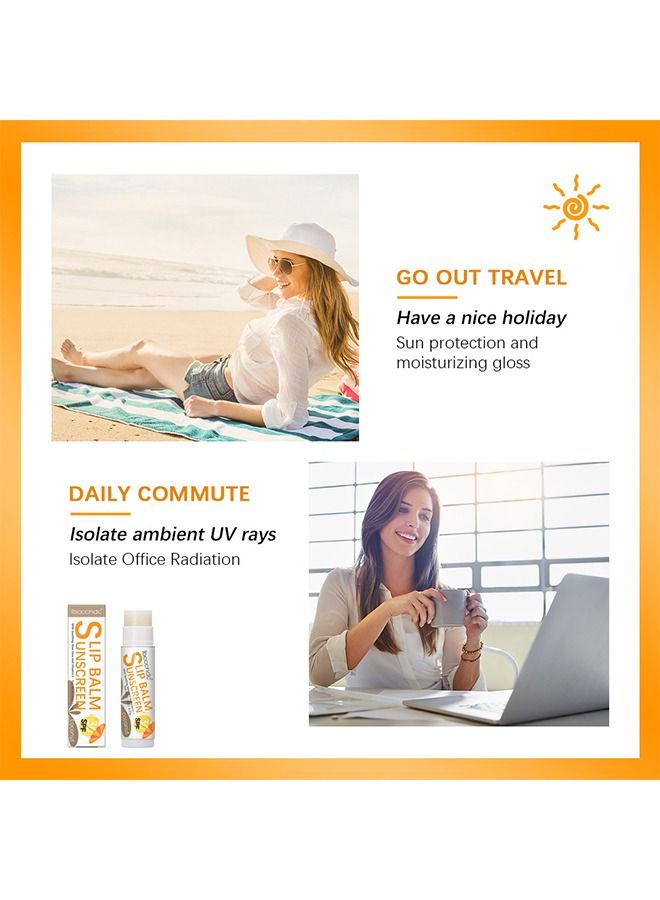 ibcccndc Sunscreen Lip Balm SPF 30 Coconut Sunscreen For Lips Vegan And Cruelty Free Broad Spectrum UVA/UVB Lip Care For Moisturized Lips - Image 5