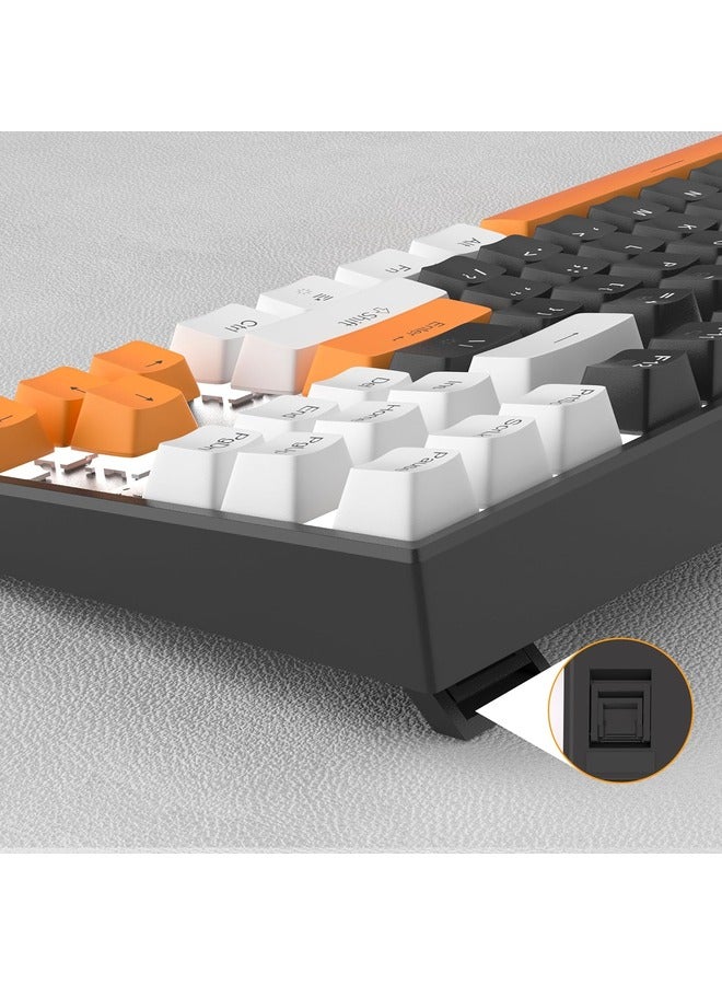 MageGee Mechanical Gaming Keyboard with Brown Switch, LED White Backlit Keyboard, 87 Keys Compact TKL 75% Wired - Black/White - Image 4