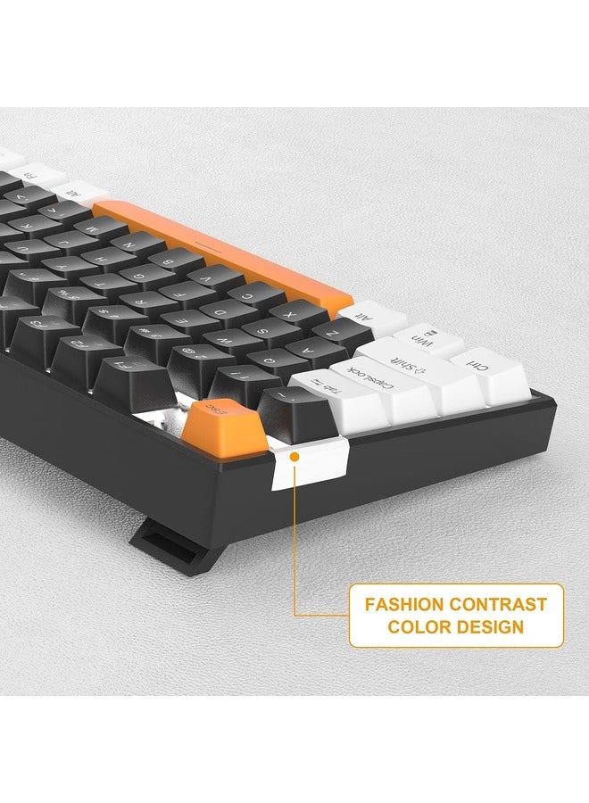 MageGee Mechanical Gaming Keyboard with Brown Switch, LED White Backlit Keyboard, 87 Keys Compact TKL 75% Wired - Black/White - Image 5