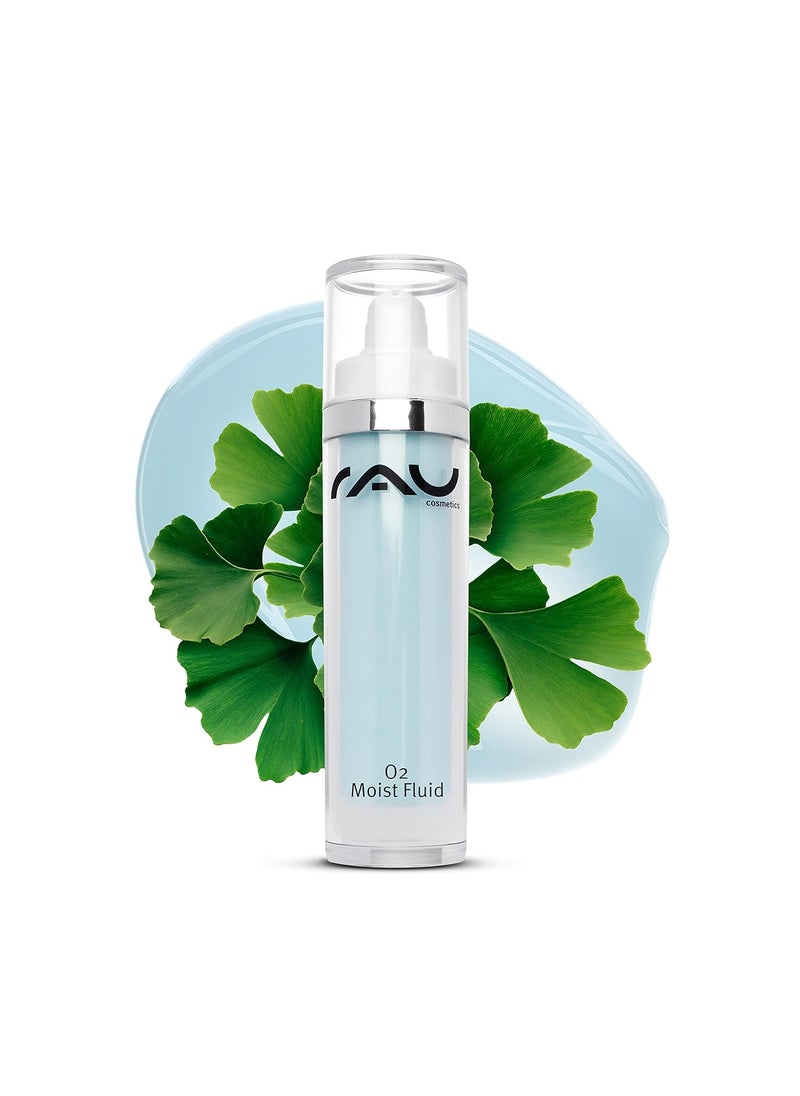 rau cosmetics RAU O2 Moist Fluid 17 fl oz Moisturizing Fluid Cream for PaleDehydrated and Poorly Circulated SkinAntiAging AntiWinkle Antiirritant Effect Against Impurities with Natural Active Ingredients 