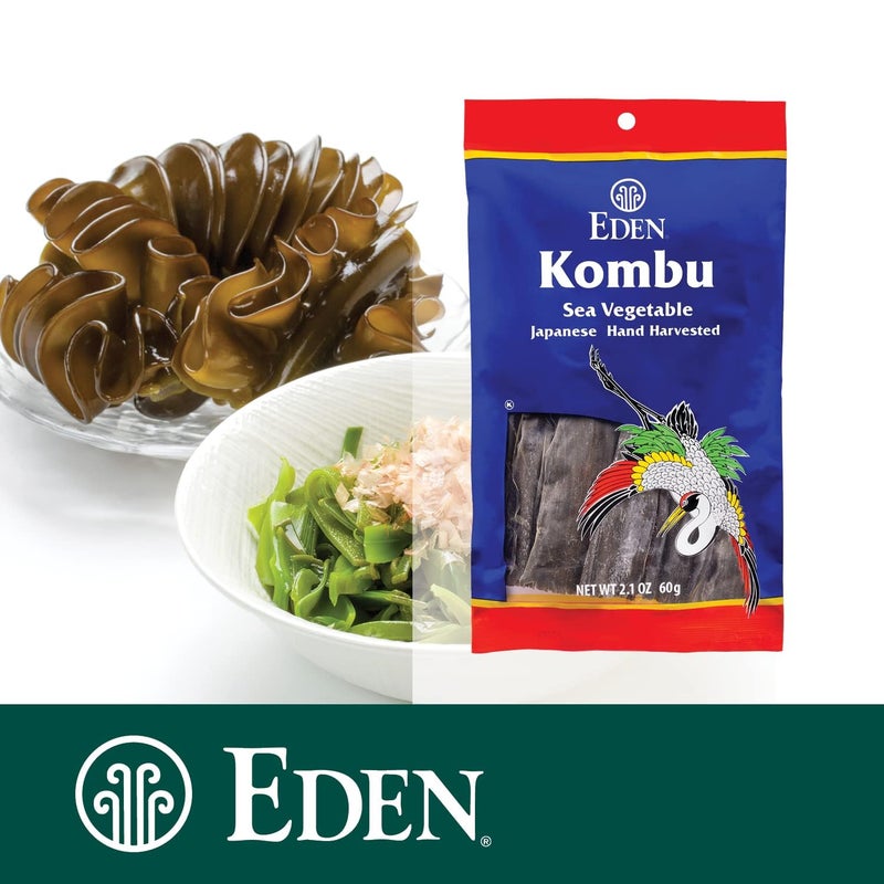 Eden Kombu, Wild Japanese Hand Harvested Sea Vegetable, Hokkaido, Dashi, Seaweed, 2.1 Oz (6-Pack) - Image 4
