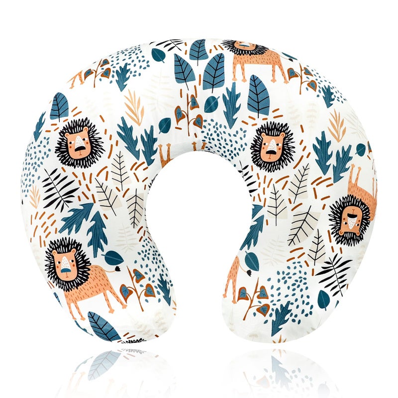 SWESEN Nursing Pillow Cover, Lion Breastfeeding Pillows Covers, Snug Fits Nursing Pillow Slipcovers for Boys Girls, Ultra Soft and Stretchy, Animal - Image 1
