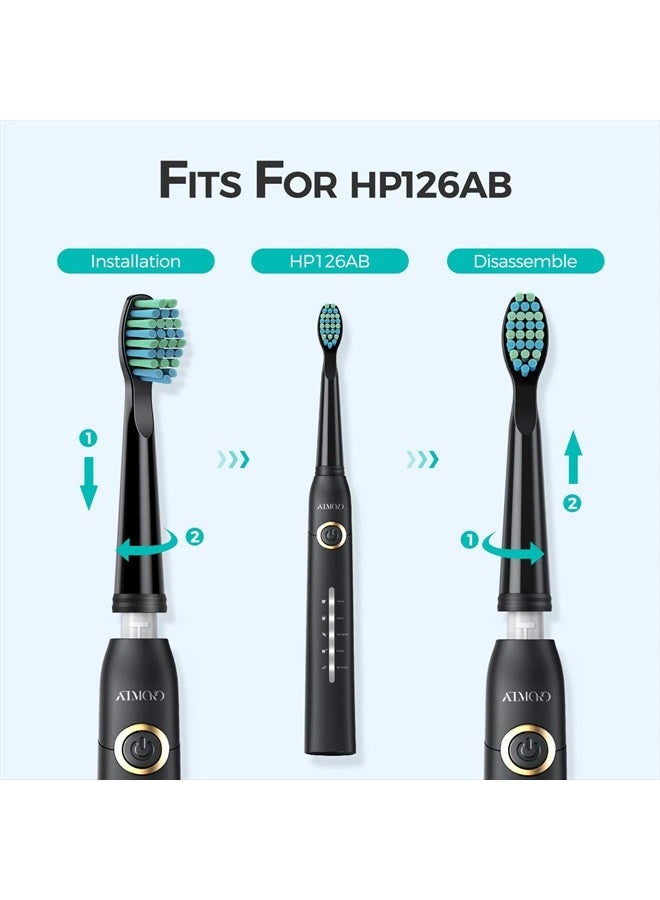 TEETHEORY 6 Replacement Brush Heads, Complete Care Replacement Tooth Brush Heads, Electric Toothbrush Replacement Heads, EasyClean, Gum Health- Fit (Pack of 6), Black - Image 3