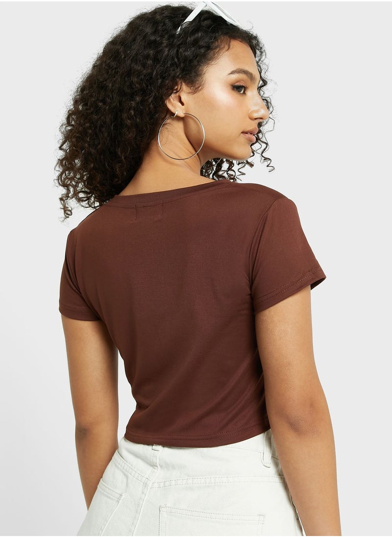 Ginger - Slogan Cropped T-Shirt - Image 1