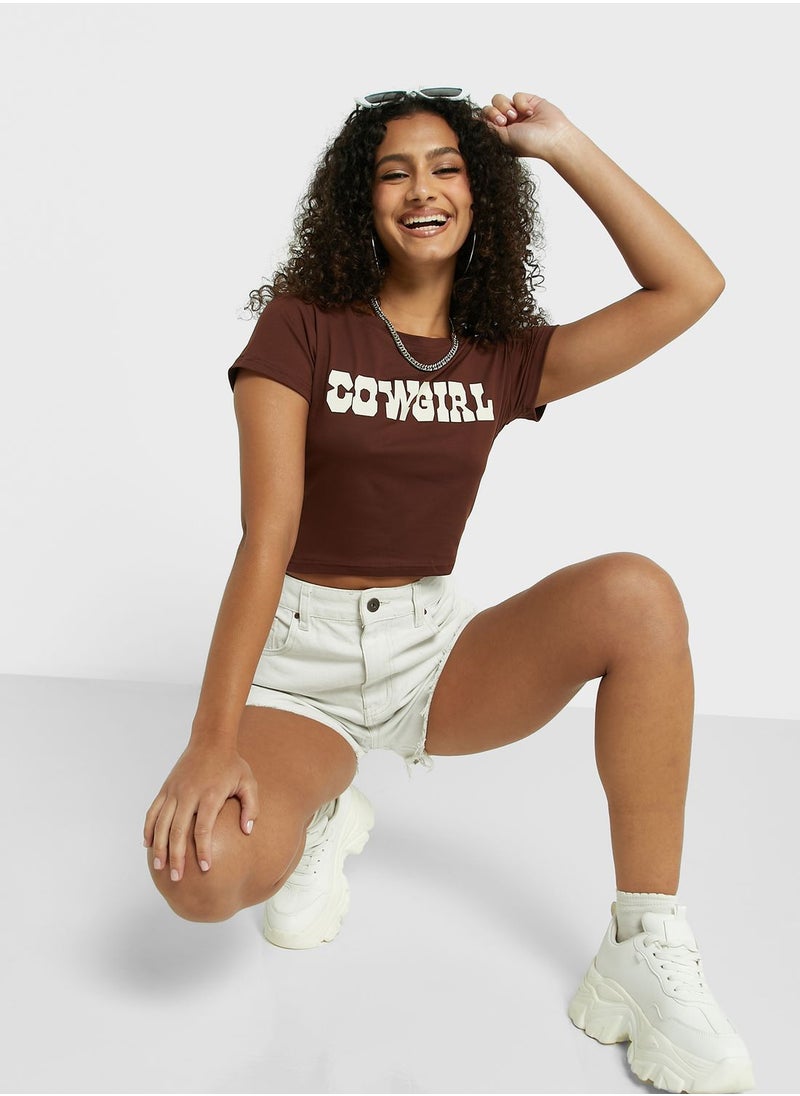 Ginger - Slogan Cropped T-Shirt - Image 1