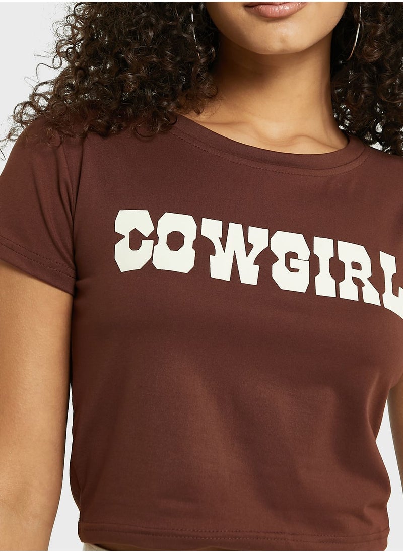 Ginger - Slogan Cropped T-Shirt - Image 1