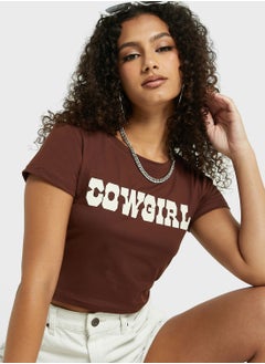 Slogan Cropped T-Shirt