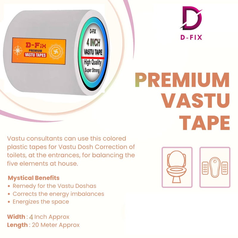 D-Fix شريط أرضيات فاستو الملون من الفينيل - بطول حوالي 20 متر وعرض 96 مم / 04 بوصة - لفة واحدة لكل عبوة - علاج فاستو دوتش / تصحيح فاستو للمرحاض والمدخل - أبيض - Image 4