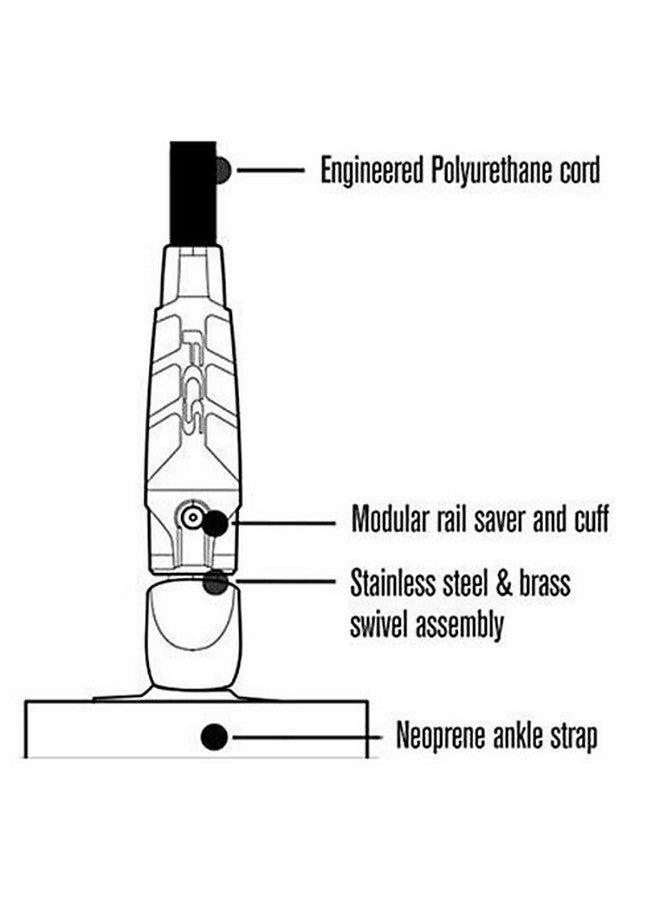 أف سي أس مقود الكاحل العادي على لوح التجديف باللون الأسود مقاس 9 بوصات - Image 2