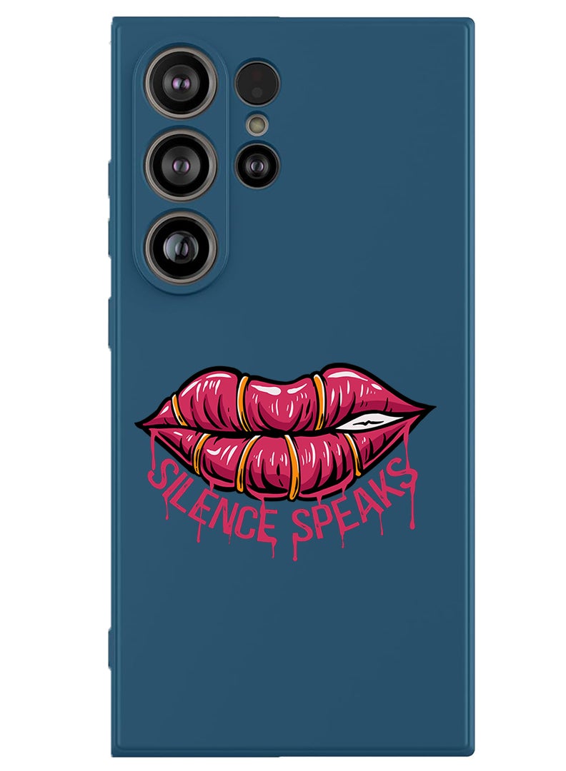 Theodor Protective Slim Fit Case Liquid Silicone Cover with Full Body Protection Anti-Scratch Shockproof Case For Samsung Galaxy S25 Ultra (Blue) - Silence Speaks - Image 1