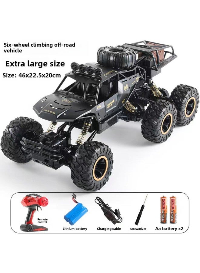 Oversized Remote Control Car Drift Off-road Vehicle Four-wheel Drive Climbing Blimps High-speed Racing Boy Charging Toy Car-Color:47cm [black] Alloy Off-road Vehicle-Scale:Three Sets Of Body Rechargeable Batteries + Remote Control Batteries + Charging Cable  - Image 1