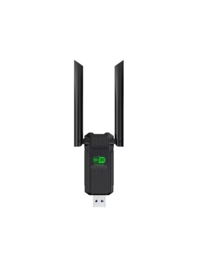 شابية محول واي فاي USB، محول شبكة لاسلكي ثنائي النطاق 5G/2.4G USB 3.0 بسرعة 1300 ميجابت في الثانية لأجهزة الكمبيوتر المكتبية والمحمولة، هوائيات مزدوجة 2dBi، يدعم أنظمة التشغيل Windows 11/10/8.1/8/7 - Image 2