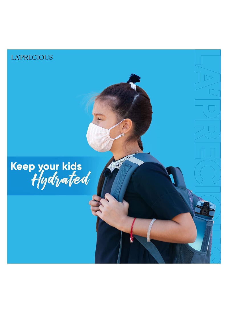 LA' PRECIOUS 350ml Kids Water Bottle - USA Tritan Material Non-Toxic BPA Free - Fast Flow - Flip Top Leak Proof Lid and One Click Open  - Image 4